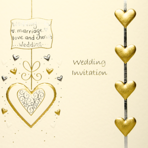 Wedding invitation,  cream lace