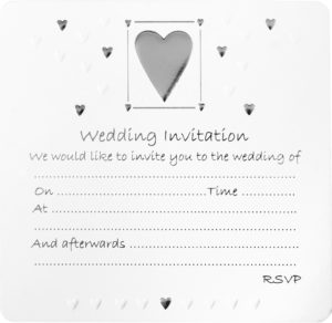 Wedding invitation,  silver hearts