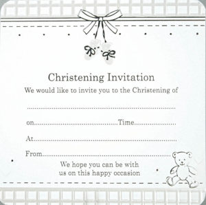 Christening invitation, booties