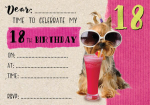 18th Birthday Dog - Pink