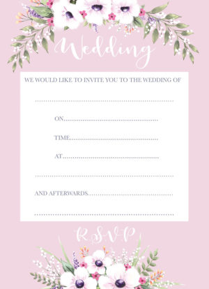 Wedding Invite/RSVP - Pinks