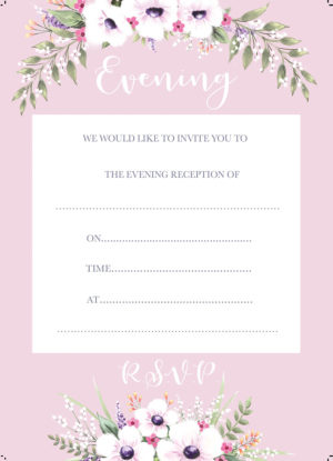 Evening Invite/RSVP - Pinks
