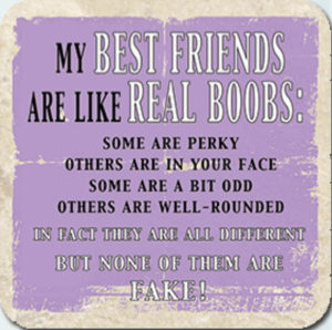 Best friends real boobs Coaster