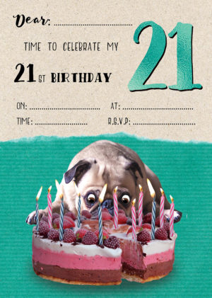 21st Birthday Dog -A5