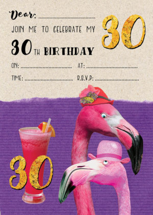 30th Birthday Flamingo -A5