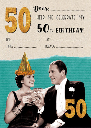 50th Birthday Champagne -A5