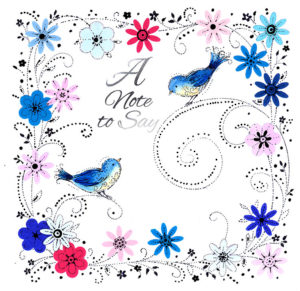 Note Card Birds/Flowers