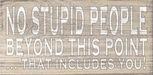 No stupid people Plaque